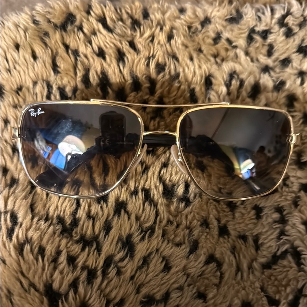 Ray-Ban Gold and Black Sunglasses